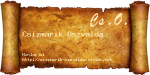 Csizmarik Oszvalda névjegykártya